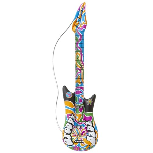 Widmann 04816 - Aufblasbare Gitarre Groovy, 105 cm, Instrument, Band, Hippie von WIDMANN