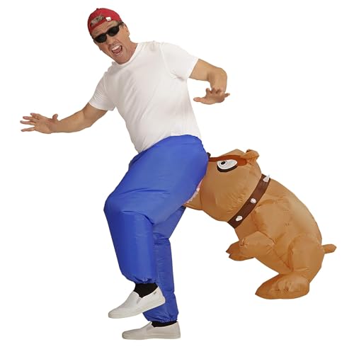 "BITING BULLDOG" (airblown inflatable costume) (4 x AA batteries not included) - (One Size Fits Most Adult) von WIDMANN