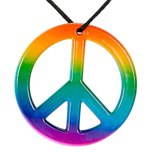 Widmann 75701 - Hippiekette, Peace, Regenbogen, Kostüm, Accessoire, Karneval, Mottoparty von WIDMANN