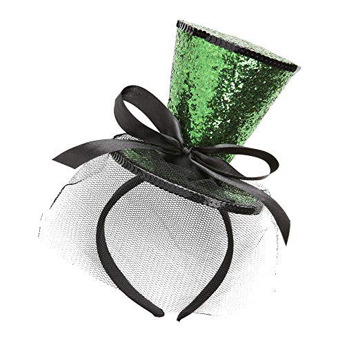 W WIDMANN MILANO Party Fashion - Haarreif Mini Zylinder Glitter, mit Schleife und Schleier, Hut, Accessoire, Karneval von W WIDMANN MILANO Party Fashion