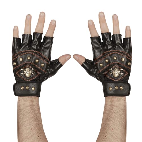 W WIDMANN MILANO Party Fashion 95704 - Fingerlose Handschuhe, mit Nieten, mit Skelett und gekreuzten Knochen Aufdruck, Rocker, Biker, Karneval, Mottoparty W WIDMANN MILANO Party Fashion 95704 - Fingerlose Handschuhe, mit Nieten, mit Skelett und gekreuzten Knochen Aufdruck, Rocker, Biker, Karneval, Mottoparty von W WIDMANN MILANO Party Fashion