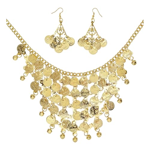W WIDMANN MILANO Party Fashion 24372 - Ohrringe und Kette mit Goldmünzen, Gold, Schmuck, Accessoire, Mottoparty, Karneval von W WIDMANN MILANO Party Fashion
