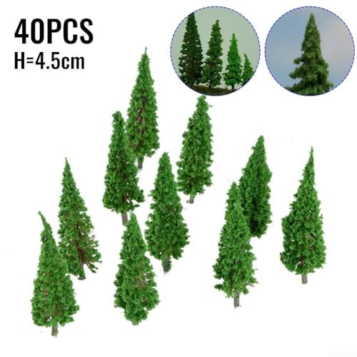 Diorama Essentials Eine Sammlung von vierzig hergestellten Kunststoffmodellbäumen für alle Ihre Bedürfnisse (H 4,5 cm) von Sandyseptember