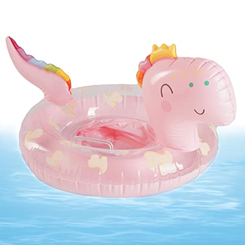 Sanfiyya Baby Swimming Float, aufblasbarer Babypool Float Ring, Dinosaurier Kinder PVC Säuglingspool Floaties, Kinderwasserspielzeugzubehör für Kleinkinder im Alter von 1 bis 5 Jahren (Rosa) von Sanfiyya