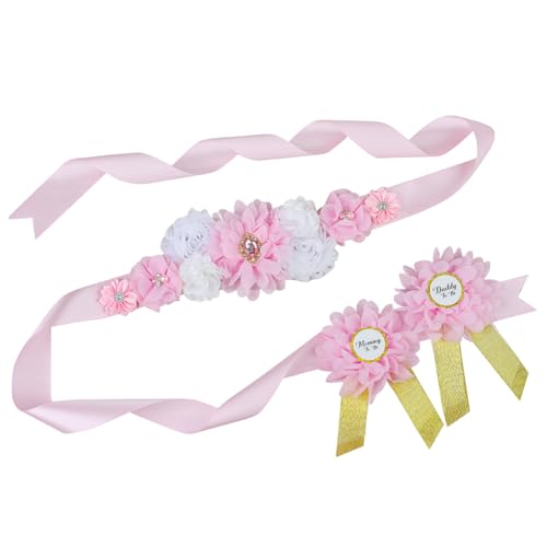 Sanfiyya Babyparty -Schärpe, Mama, das Abzeichen mit Blumenkrone & Pin, Schwangerschaftsfoto -Requisiten für Babypartydekorationen zu Sein Sanfiyya Babyparty -Schärpe, Mama, das Abzeichen mit Blumenkrone & Pin, Schwangerschaftsfoto -Requisiten für Babypartydekorationen zu Sein von Sanfiyya