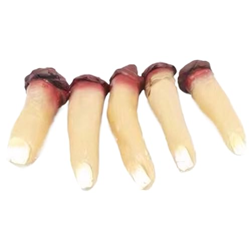 Sanfiyya Halloween gefälschte blutige Körperteile, 5pcs gruselige blutige abgetrennte, gehackte Finger, hackte, abgetrennte, gehackte Finger hacken für Spukzimmer Vampir Zombie Party Gefälligkeiten von Sanfiyya