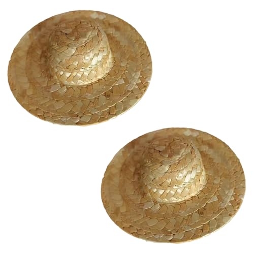 Sanfiyya Mini Strohhüte für Kunsthandwerk, 2pcs winzige Sombrero Partyhüte, Sombrero Kostüm, Fiesta Party Dekorationen für Tisch, Puppen, Hunde Sanfiyya Mini Strohhüte für Kunsthandwerk, 2pcs winzige Sombrero Partyhüte, Sombrero Kostüm, Fiesta Party Dekorationen für Tisch, Puppen, Hunde von Sanfiyya