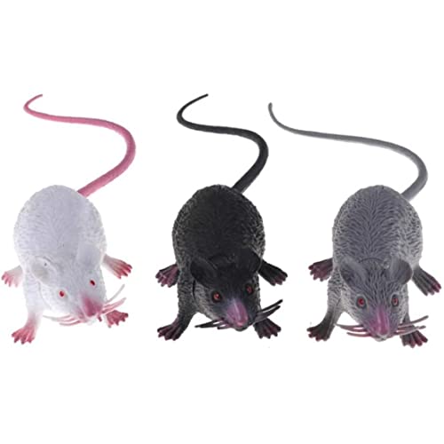 Sanfiyya Plastik realistische Ratten gefälschte Maus, Halloween Tricks Stämme Requisiten Spielzeug 3pcs von Sanfiyya