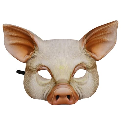 Sanfiyya Unisex Halloween -Maske, Neuheit halbe Gesichtsschweinelemas Sanfiyya Unisex Halloween -Maske, Neuheit halbe Gesichtsschweinelemas von Sanfiyya