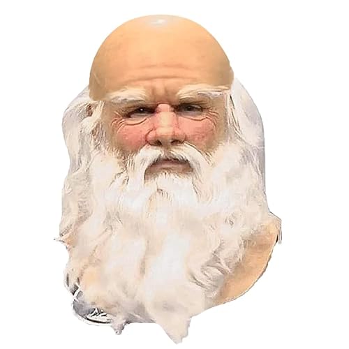 Santa Claus Maske, weißer Bart alter Mann Cover, Kinder Erwachsene volle Gesichtsmasken mit weißem Bart für Cosplay -Kostüm Weihnachtsfeier Karneval Santa Claus Maske, weißer Bart alter Mann Cover, Kinder Erwachsene volle Gesichtsmasken mit weißem Bart für Cosplay -Kostüm Weihnachtsfeier Karneval von Sanfiyya