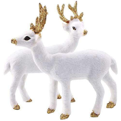 Weihnachtstierfiguren, 2pcs weiße Simulation Rentiere, realistische Ständige Hirschdekoration für Weihnachten Home Party bevorzugt Vorräte/5, 91 x 5, 91 Zoll Weihnachtstierfiguren, 2pcs weiße Simulation Rentiere, realistische Ständige Hirschdekoration für Weihnachten Home Party bevorzugt Vorräte/5, 91 x 5, 91 Zoll von Sanfiyya
