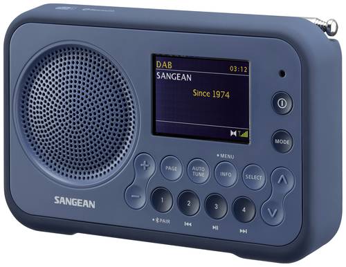 Sangean DPR-76BT Taschenradio DAB+, UKW AUX, Bluetooth® Tastensperre Dunkelblau von Sangean