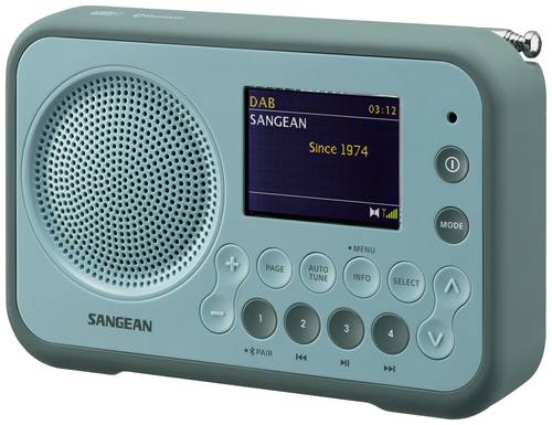 Sangean DPR-76BT Taschenradio DAB+, UKW AUX, Bluetooth® Tastensperre Hellblau von Sangean