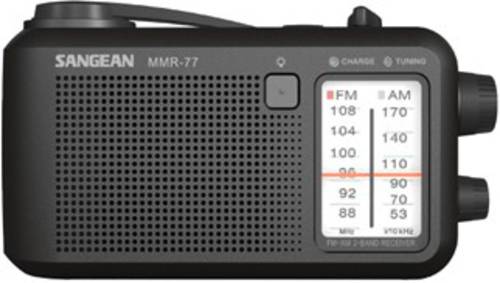 Sangean MMR-77 Outdoorradio UKW, MW Notfallradio Handkurbel, spritzwassergeschützt, Taschenlampe, w von Sangean