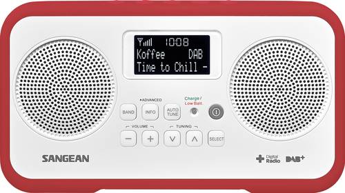 Sangean DPR-77 Tischradio DAB+, DAB, UKW Tastensperre Rot von Sangean