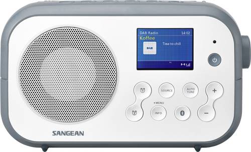 Sangean DPR-42BT White-Stone Blue Kofferradio DAB+, UKW Bluetooth® Weiß, Stein von Sangean