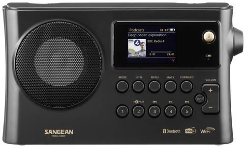 Sangean WFR-28BT Internet Tischradio DAB+, FM WLAN, Bluetooth®, AUX Akku-Ladefunktion, Spotify Schw von Sangean