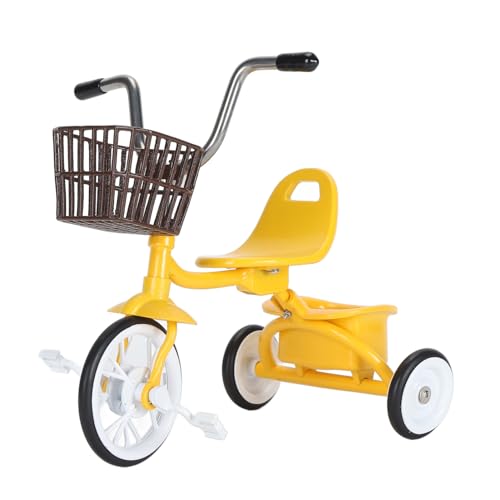 Sangeponiang Für Metall, für Fahrradmodell mit drei Rädern, dekoratives Spielzeug, Miniatur-Dreirad für das Schreibtischregal (gelb) von Sangeponiang