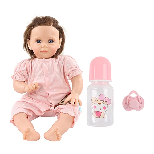 Sangeponiang Für Reborn Puppe, 55cm hohe Simulation weiches Silikon lebensechte Baby Puppe mit Schnuller und Milch Flasche Sangeponiang Für Reborn Puppe, 55cm hohe Simulation weiches Silikon lebensechte Baby Puppe mit Schnuller und Milch Flasche von Sangeponiang