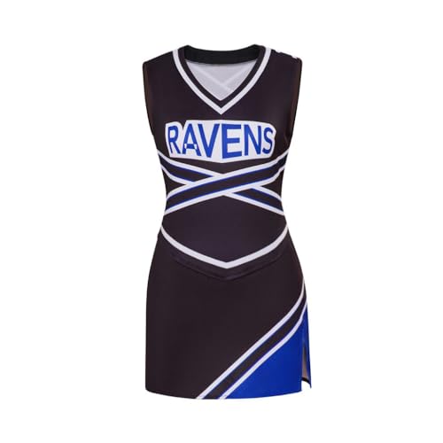 One Tree Hill Cheerleader-Uniform für Damen, Tank-Top, Mädchen, Rock, High School-Kostüm, Cheerleading-Kostüm, Schwarz, 3XL One Tree Hill Cheerleader-Uniform für Damen, Tank-Top, Mädchen, Rock, High School-Kostüm, Cheerleading-Kostüm, Schwarz, 3XL von Saniplaycos