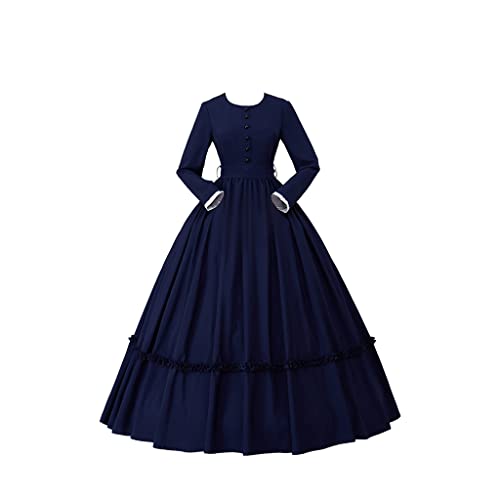 Saniplaycos Civil War Dress Costume Gothic Victorian Dress Medieval Vintage Southern Belle Ballkleid für Damen (L) von Saniplaycos