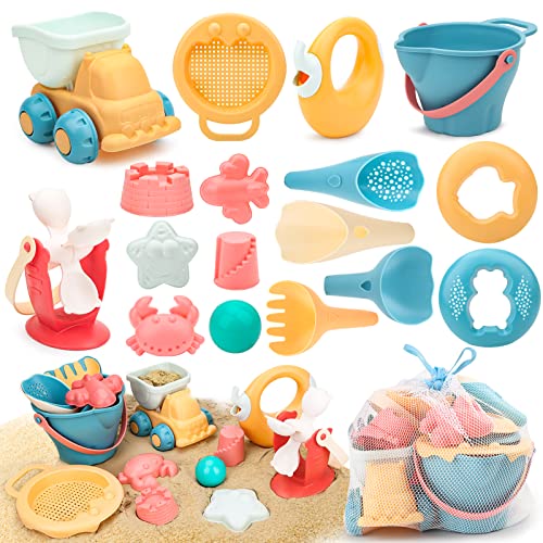Sanlebi 17 Stück Strand Sandspielzeug Set mit Wasserrad, Strandbuggy, Eimer, Netzbeutel, Sandformen, Weichem Kunststoff Spielzeug Strand für Kinder Jungen Mädchen Sanlebi 17 Stück Strand Sandspielzeug Set mit Wasserrad, Strandbuggy, Eimer, Netzbeutel, Sandformen, Weichem Kunststoff Spielzeug Strand für Kinder Jungen Mädchen von Sanlebi