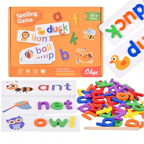 SansRealmL Alphabet Lernen Spielzeug mit Montessori Konzept, Lernspiele ab 3 Jahre für Jungen & Mädchen, Vorschule Geschenk für Kinder 3-7 Jahre - Pädagogisches Spielzeug für Zuhause/Kindergarten von SansRealmL