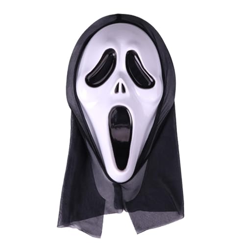 SansRealmL Scream Maske mit Bequemer Passform & Langlebigem Material, Gruselige Ghost Face Kostüm Maske für Kinder & Erwachsene Halloween/Kostümpartys - Klassische Edition von SansRealmL