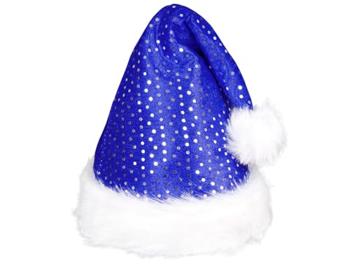 Santa Magix Weihnachtsmütze mit Pelzrand und Glitzer Nikolausmütze glänzende Xmas Mütze Partyhut Unisex Kostüm Accessoire für Damen Herren Kinder Weihnachtsfeier Nikolaus Santa Magix Weihnachtsmütze mit Pelzrand und Glitzer Nikolausmütze glänzende Xmas Mütze Partyhut Unisex Kostüm Accessoire für Damen Herren Kinder Weihnachtsfeier Nikolaus von Santa Magix