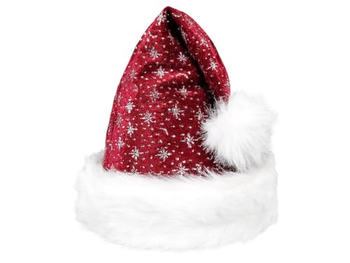 Santa Magix Weihnachtsmütze mit Pelzrand und Glitzer Nikolausmütze glänzende Xmas Mütze Partyhut Unisex Kostüm Accessoire für Damen Herren Kinder Weihnachtsfeier Nikolaus Santa Magix Weihnachtsmütze mit Pelzrand und Glitzer Nikolausmütze glänzende Xmas Mütze Partyhut Unisex Kostüm Accessoire für Damen Herren Kinder Weihnachtsfeier Nikolaus von Santa Magix