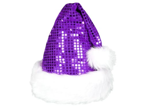 Santa Magix Weihnachtsmütze mit Pelzrand und Glitzer Nikolausmütze glänzende Xmas Mütze Partyhut Unisex Kostüm Accessoire für Damen Herren Kinder Weihnachtsfeier Nikolaus Santa Magix Weihnachtsmütze mit Pelzrand und Glitzer Nikolausmütze glänzende Xmas Mütze Partyhut Unisex Kostüm Accessoire für Damen Herren Kinder Weihnachtsfeier Nikolaus von Santa Magix