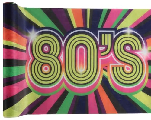 Generique - 80er-Jahre Tischdekoration Partyzubehör bunt 3 m x 30 cm - Multicolore von Santex