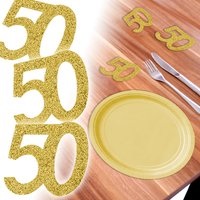 Glitterzahlen 50 in Gold zum 50. Geburtstag, 6 Stück, 8,5cm, x 7cm Glitterzahlen 50 in Gold zum 50. Geburtstag, 6 Stück, 8,5cm, x 7cm von Santex