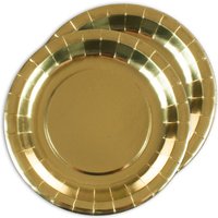 Golden glänzende Pappteller im 10er Pack, Ø 27cm von Santex