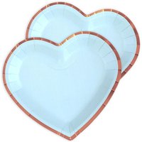 Herzförmige Pappteller im 10er Pack, blau, 22,5cm x 20cm Herzförmige Pappteller im 10er Pack, blau, 22,5cm x 20cm von Santex