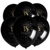 Luftballons "Zahl 18" in schwarz-gold, 8er Pack, Ø 23cm Luftballons "Zahl 18" in schwarz-gold, 8er Pack, Ø 23cm von Santex