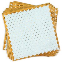 Papierservietten in hellblau mit Goldrand, 20er Pack, 25cm x 25cm von Santex