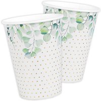 Pappbecher mit Blätter-Motiv und Goldpunkten, 10er Pack Pappbecher mit Blätter-Motiv und Goldpunkten, 10er Pack von Santex