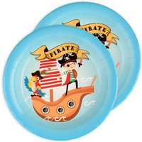 Piraten Partyteller im 10er Pack, 22,5cm Piraten Partyteller im 10er Pack, 22,5cm von Santex