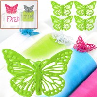 Schmetterlings-Klammern, 4er Pack, Limettengrün, aus Metall, Partydeko, 3,5x3cm Schmetterlings-Klammern, 4er Pack, Limettengrün, aus Metall, Partydeko, 3,5x3cm von Santex