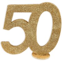 Tischaufsteller aus Schaumstoff "Zahl 50", golden glitzernd, 11,5cm x 10cm Tischaufsteller aus Schaumstoff "Zahl 50", golden glitzernd, 11,5cm x 10cm von Santex