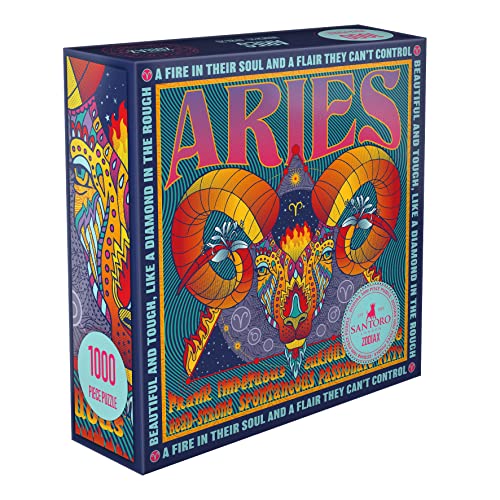 SANTORO Zodiax - 1000 Teile Puzzle - Widder - Lustiges Geburtstagsgeschenk für Kinder, Erwachsene | Astrologie Geschenke für Frauen und Männer | Sternzeichen Horoskop Puzzle von Santoro