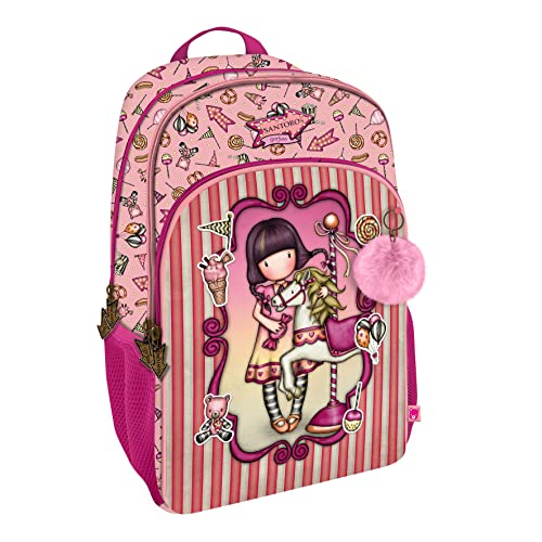 Santoro 1110GJ05 Gorjuss Rucksack mit 3 Reißverschlüssen, Fairground Karussell, 29 x 45 x 17 cm, Rose Santoro 1110GJ05 Gorjuss Rucksack mit 3 Reißverschlüssen, Fairground Karussell, 29 x 45 x 17 cm, Rose von Santoro