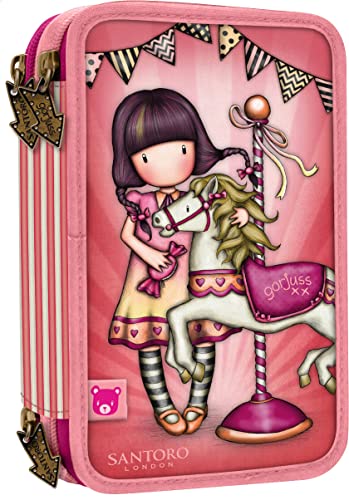 Santoro 607GJ21 Dreifach-Federmäppchen, 45 Stück, Gorjuss Fairground Carousel, 12,5 x 20,5 x 6,5 cm, bunt Santoro 607GJ21 Dreifach-Federmäppchen, 45 Stück, Gorjuss Fairground Carousel, 12,5 x 20,5 x 6,5 cm, bunt von Santoro