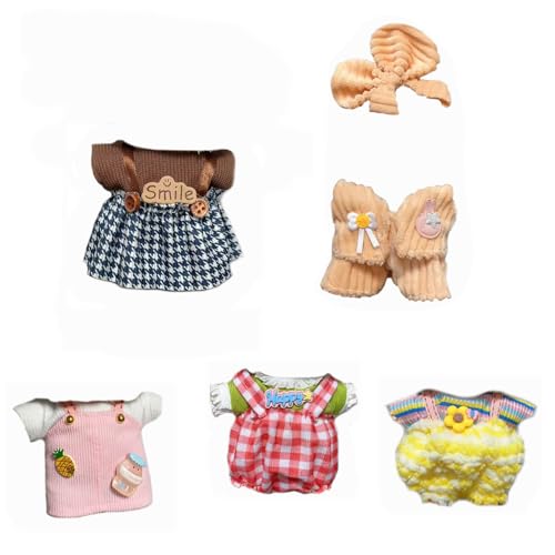 Puppenkleidung für 17 cm große Puppe, 5er-Pack Puppenkleider-Set & Outfit-Set für 17 cm große Puppen, Puppenzubehör für Sammler, keine Puppe enthalten (Set 2) von Sapathel