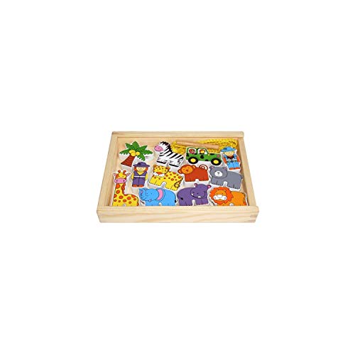 Sapin Malin - SM59549A – Spielzeug für Kleinkinder – Holzspielzeug – Koffer mit Dschungeltieren zum Schnüren von Sapin Malin