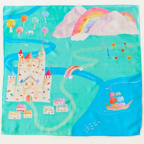 Sarah's Silks Mini-Playmap Regenbogenland, 53,3 x 53,3 cm, Seide von Sarah's Silks