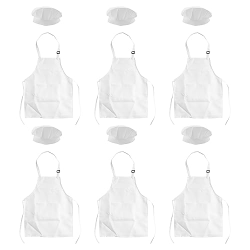 Sarngk 12-Teiliges SchüRzen und KochmüTzen Set, Verstellbare Kinder SchüRze mit (, Geeignet für 2-6 Jahre Alte S) von Sarngk