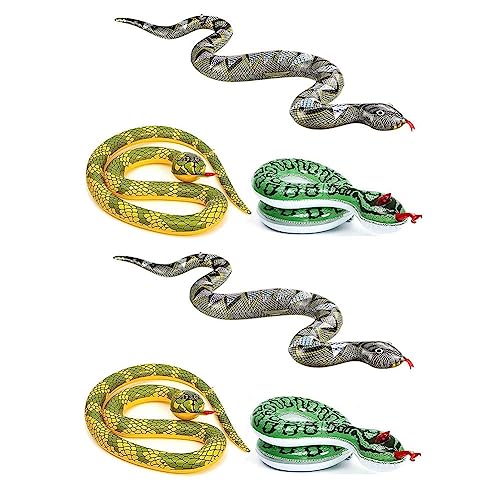Sarngk 6 Stück Aufblasbare Poolschlange Aus PVC, Aufblasbare Boa für Falsche Aufblasbare Schlangen für Garten-Requisiten, Um Vögel und Eichhörnchen zu Erschrecken von Sarngk