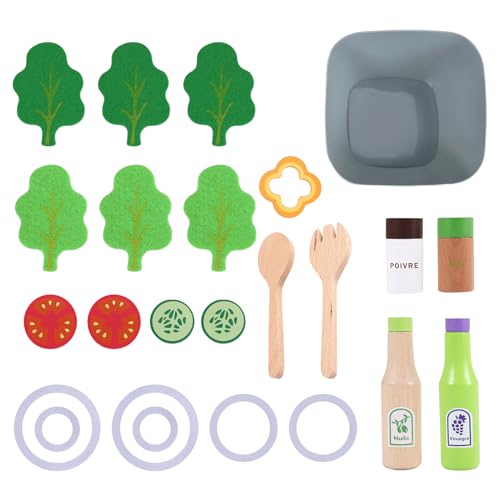 Sarngk Kinder KüChenspielzeug DIY Kochen VortäUschen Spiel Simulation HolzküChe Essen Spielzeug für Kinder Spielzeug Set - Salat GemüSe von Sarngk